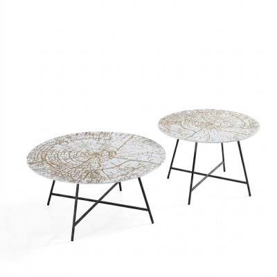 Tables de café Tables Tables d'appoint Salon Moderne Luxe Marron 2 pcs.