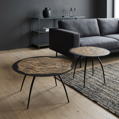 Tables basses de design de luxe Noires Tables rondes de Salon Côté
