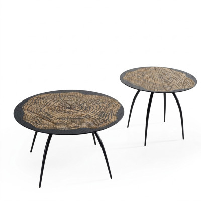 Tables basses de design de luxe Noires Tables rondes de Salon Côté