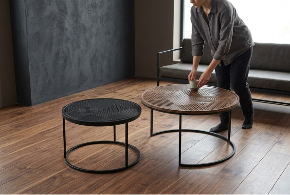 Tables modernes Designer Table d'appoint de luxe Table basse nouvelle Table 2 pcs. Brun