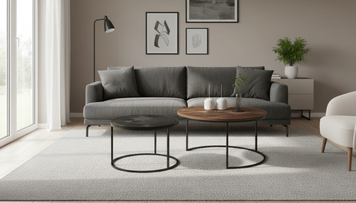 Tables modernes Designer Table d'appoint de luxe Table basse nouvelle Table 2 pcs. Brun