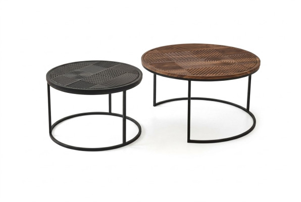 Tables modernes Designer Table d'appoint de luxe Table basse nouvelle Table 2 pcs. Brun