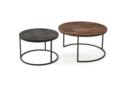 Tables modernes Designer Table d'appoint de luxe Table basse nouvelle Table 2 pcs. Brun
