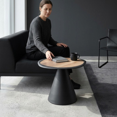 Table basse design Table d'appoint Salon Noir Table Mobilier Rond