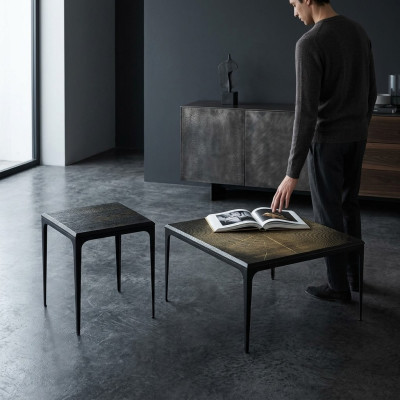 Table basse de luxe Table carrée Mobilier Ameublement Salon Noir