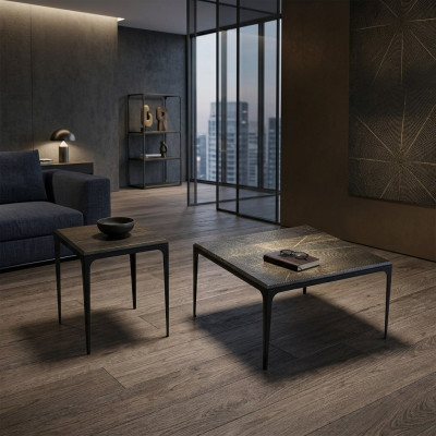 Table basse de luxe Table carrée Mobilier Ameublement Salon Noir