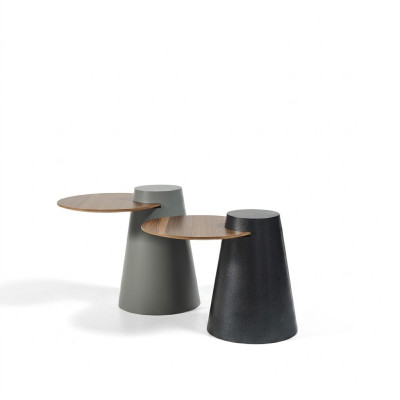 Ensemble de 2 tables basses Table basse et tables d'appoint, tables rondes en verre de designer.