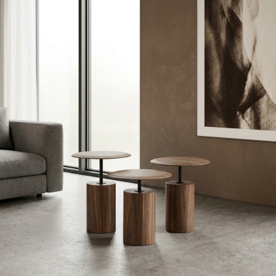 Tables basses de design de luxe Tables d'appoint en bois pour le salon Ensemble de 3 pièces.