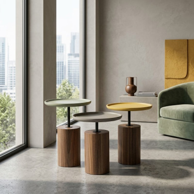 Conception Tables basses Table basse ronde Tables en bois Salon nouveau