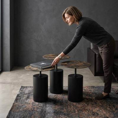 Ensemble de 3 tables basses luxueuses de designer pour le salon