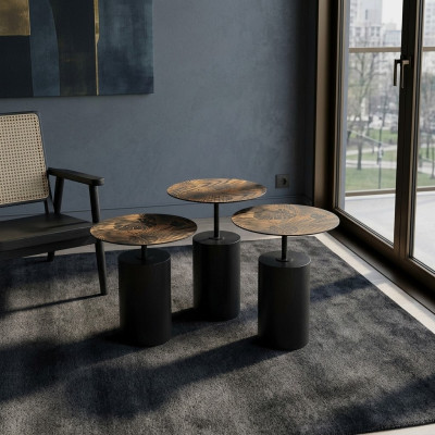 Ensemble de 3 tables basses luxueuses de designer pour le salon
