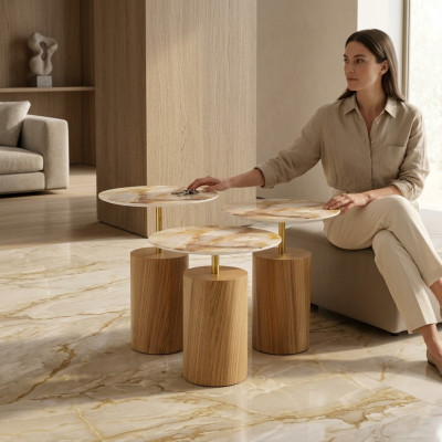 Tables basses Table basse et Tables d'appoint Table de salon Designer 3 pièces.
