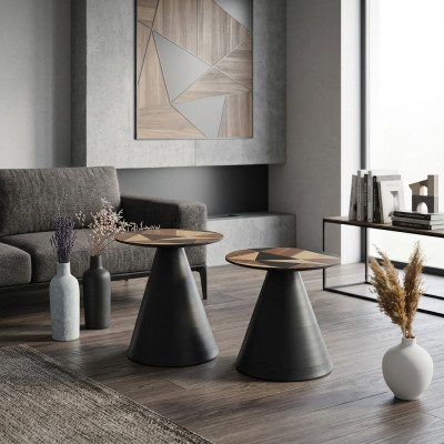 Ensemble de designer avec 2 tables basses de style contemporain pour le salon