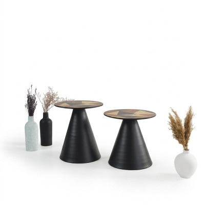 Ensemble de designer avec 2 tables basses de style contemporain pour le salon