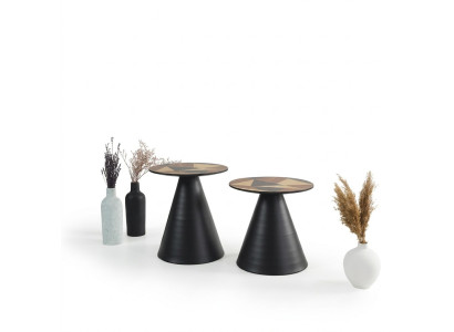 Ensemble de designer avec 2 tables basses de style contemporain pour le salon