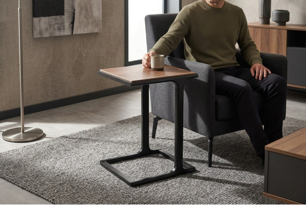 Table basse Table basse Table d'appoint Design Marron Table de salon