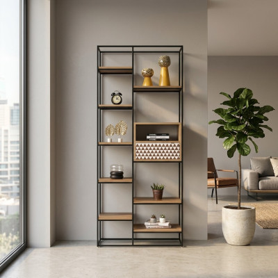 Étagère de design pour étagère en bois Étagère sur pied Étagère à fichiers Étagère de bureau Nouveau