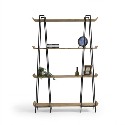 Étagère élégante et fonctionnelle en bois pour le salon
