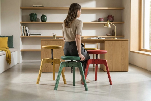 Ensemble moderne de 3 luxueuses chaises design en bois de haute qualité