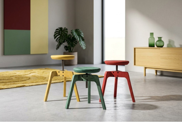 Ensemble moderne de 3 luxueuses chaises design en bois de haute qualité
