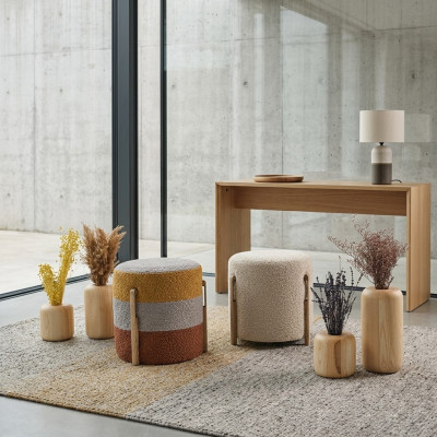 Groupe Tabouret Polyester Salon Siège Tissu Luxe Assise 2 pièces. nouveauté