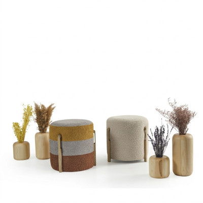 Groupe Tabouret Polyester Salon Siège Tissu Luxe Assise 2 pièces. nouveauté