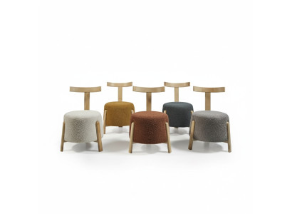 Chaise de design Chaises de luxe Suite en tissu rembourré Lot de 5 Relax Club