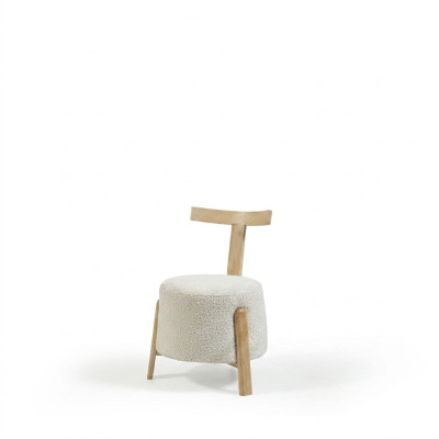 Chaise Salle à manger Chaise rembourrée Salon Blanc Siège textile Fauteuil Bois nouveau