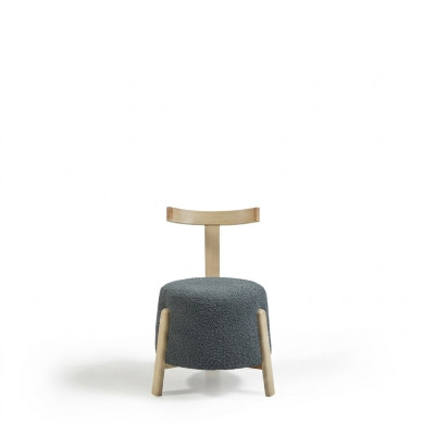 Chaise Salle à manger Chaise rembourrée Fauteuil Salon Siège en tissu Fauteuil Gris neuf Rond.