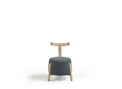 Chaise Salle à manger Chaise rembourrée Fauteuil Salon Siège en tissu Fauteuil Gris neuf Rond.