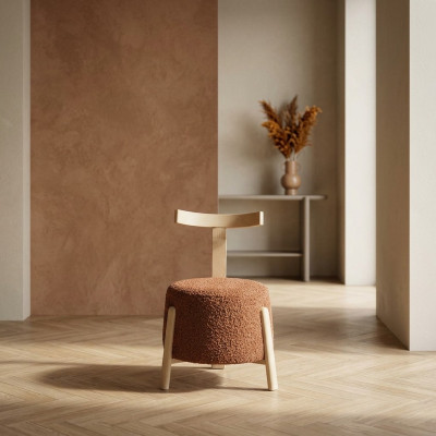 Chaise de luxe Salle à manger Rembourrage Fauteuil rond Siège de salon 1x Fauteuil neuf