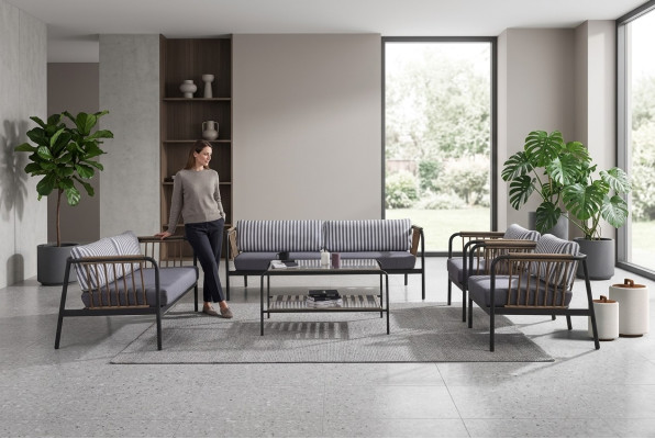 Canapé 3 places 2 places Luxe Trois places Fauteuil Design Ensemble de meubles 5 pièces Grijs neuf