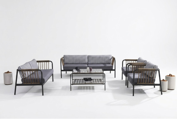 Canapé 3 places 2 places Luxe Trois places Fauteuil Design Ensemble de meubles 5 pièces Grijs neuf