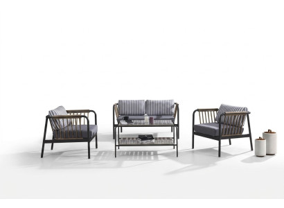 Canapé design 2 places en tissu 2 fauteuils en tissu Canapés Table basse en tissu neuf