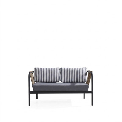 Canapé 2 places Canapés de luxe design de meubles modernes en tissu gris. Tabouret de designer.