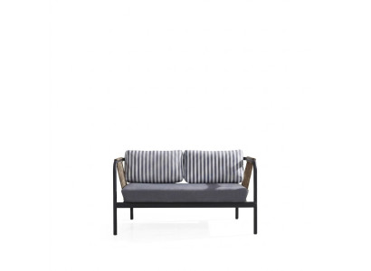 Canapé 2 places Canapés de luxe design de meubles modernes en tissu gris. Tabouret de designer.