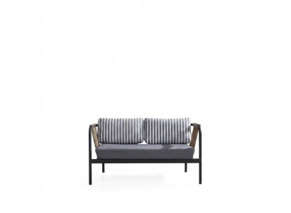 Canapé 2 places Canapés de luxe design de meubles modernes en tissu gris. Tabouret de designer.