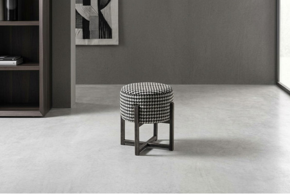 Tabouret rond, tabouret designer, tabouret moderne, repose-pieds, tabouret d'appoint, rembourrage