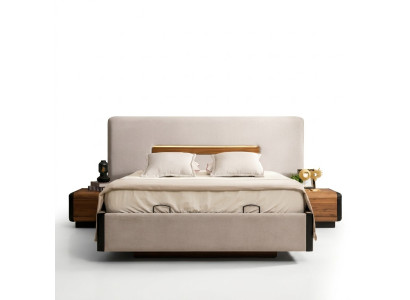 Design de meubles de lit Lits Lit double Chambre de luxe Textile Bois neuf
