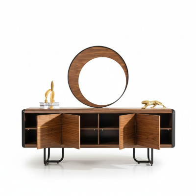 Buffet de luxe Miroir Console en bois Groupe de tiroirs Commodes Consoles
