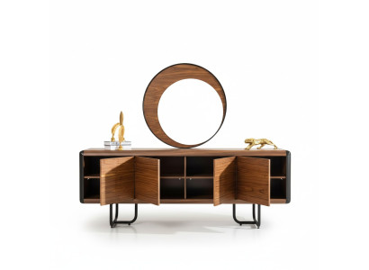 Buffet de luxe Miroir Console en bois Groupe de tiroirs Commodes Consoles