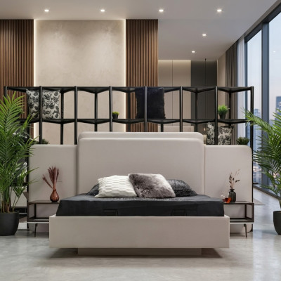 Lit de designer moderne impeccable pour votre chambre en blanc