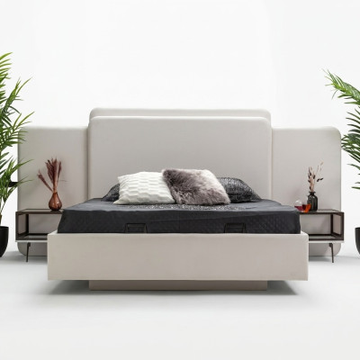 Lit de designer moderne impeccable pour votre chambre en blanc