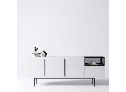 Buffet Meubles Style Italien Bois Miroir Ensemble 2 pcs. Armoires de salon