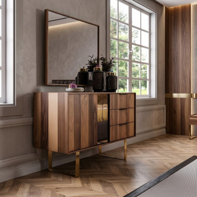 Commode luxueuse avec miroir pour chambre à coucher dans un style moderne