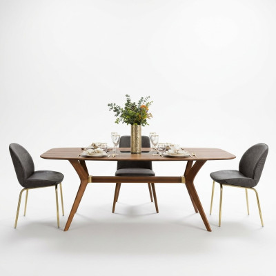 Table à manger de style italien 4x chaises table en bois ensemble de salle à manger design moderne 5 pièces
