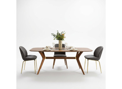 Table à manger de style italien 4x chaises table en bois ensemble de salle à manger design moderne 5 pièces