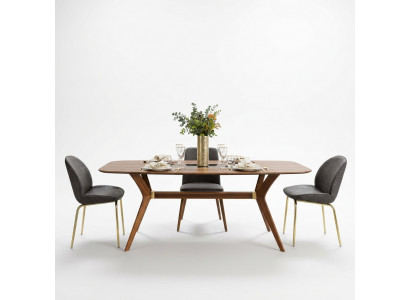 Table à manger de style italien 4x chaises table en bois ensemble de salle à manger design moderne 5 pièces