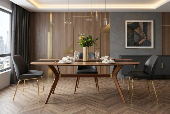 Table à manger Mobilier de design Salle à manger Table de luxe Style italien en bois Tables