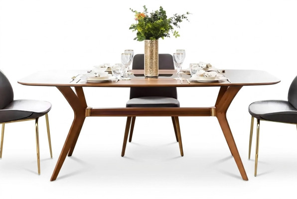 Table à manger Mobilier de design Salle à manger Table de luxe Style italien en bois Tables